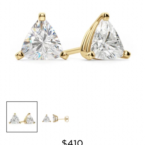 Trillion cut studs put a spunky spin on classic studs. The triangle shape and ro - Picture 6 of 6